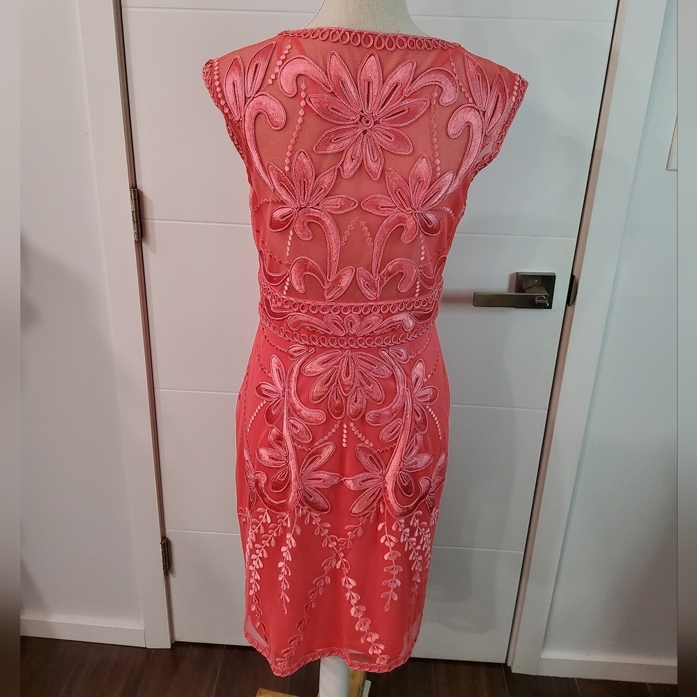 Cache Embroidered Mesh Mini Dress Size 10 - Picture 4 of 14